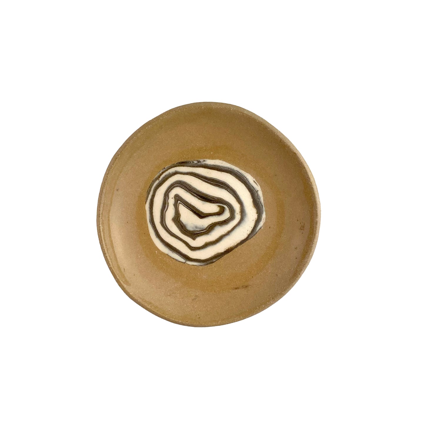 Swirl inlay shallow bowl