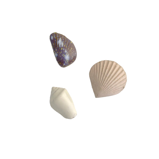 Set of 3 ceramic Seashells #2